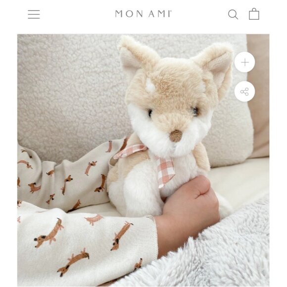 Mon Ami Designs Tiny Lou Plush Tan Chihuahua puppy dog stuffed animal toy  bow - Picture 3 of 13